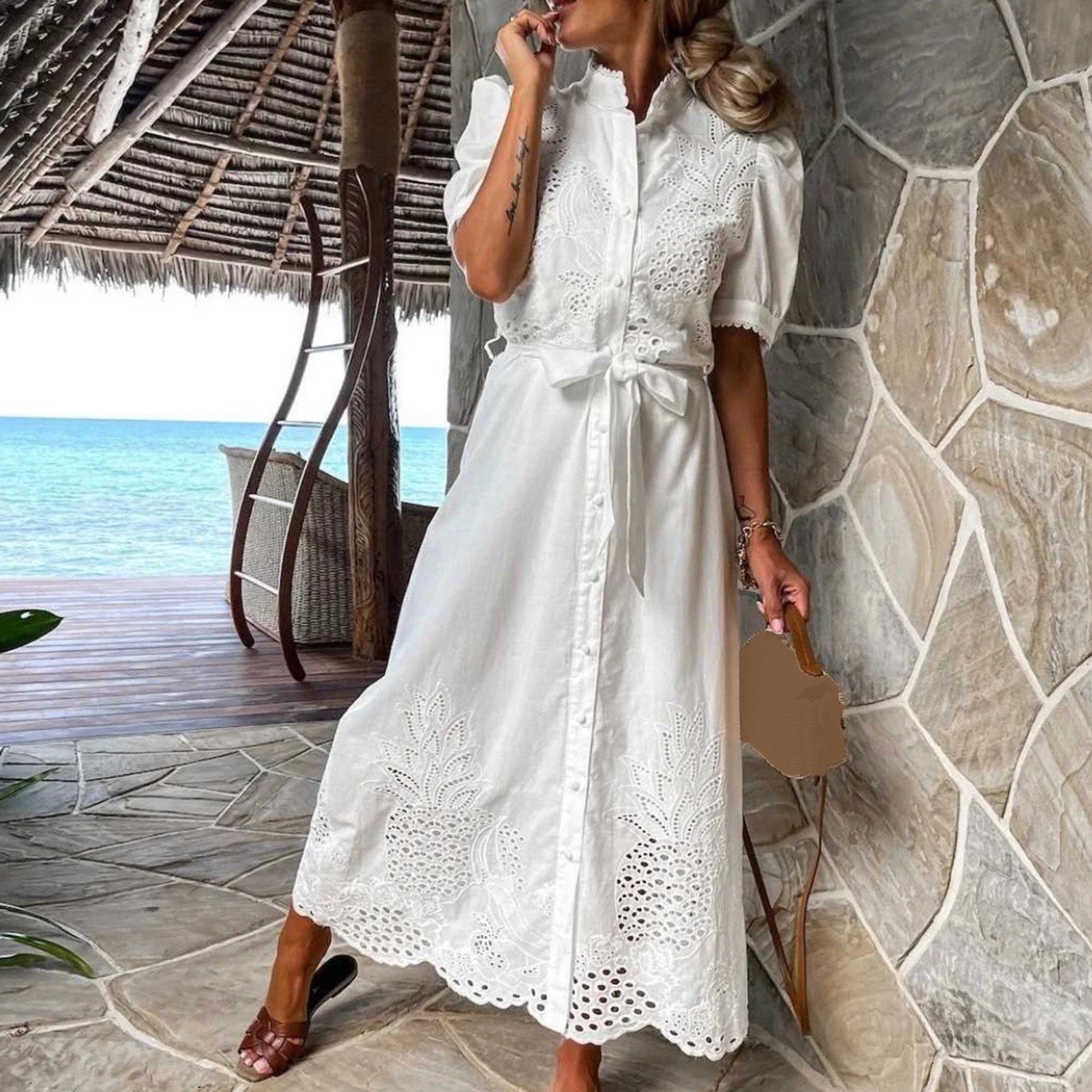 Portman™ | Classic Semi Turtleneck Maxi Dress
