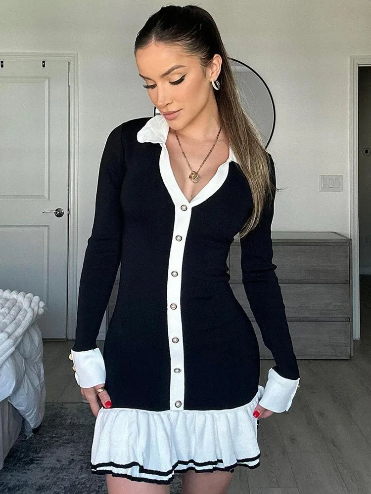 Portman™ | Ruffled Knit Mini Dress