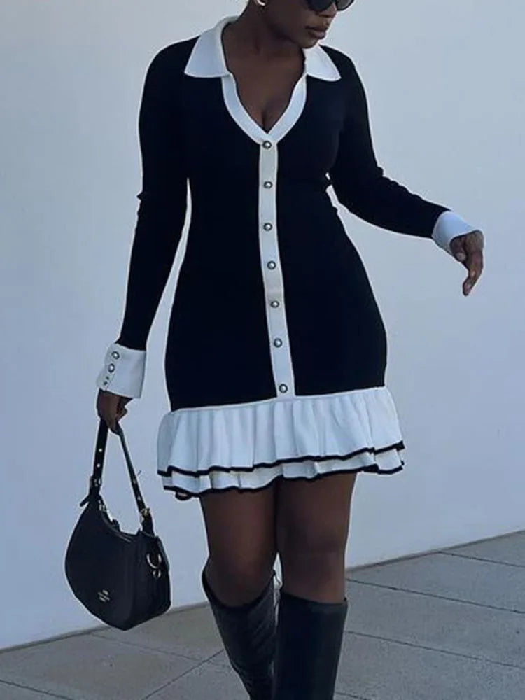 Portman™ | Ruffled Knit Mini Dress