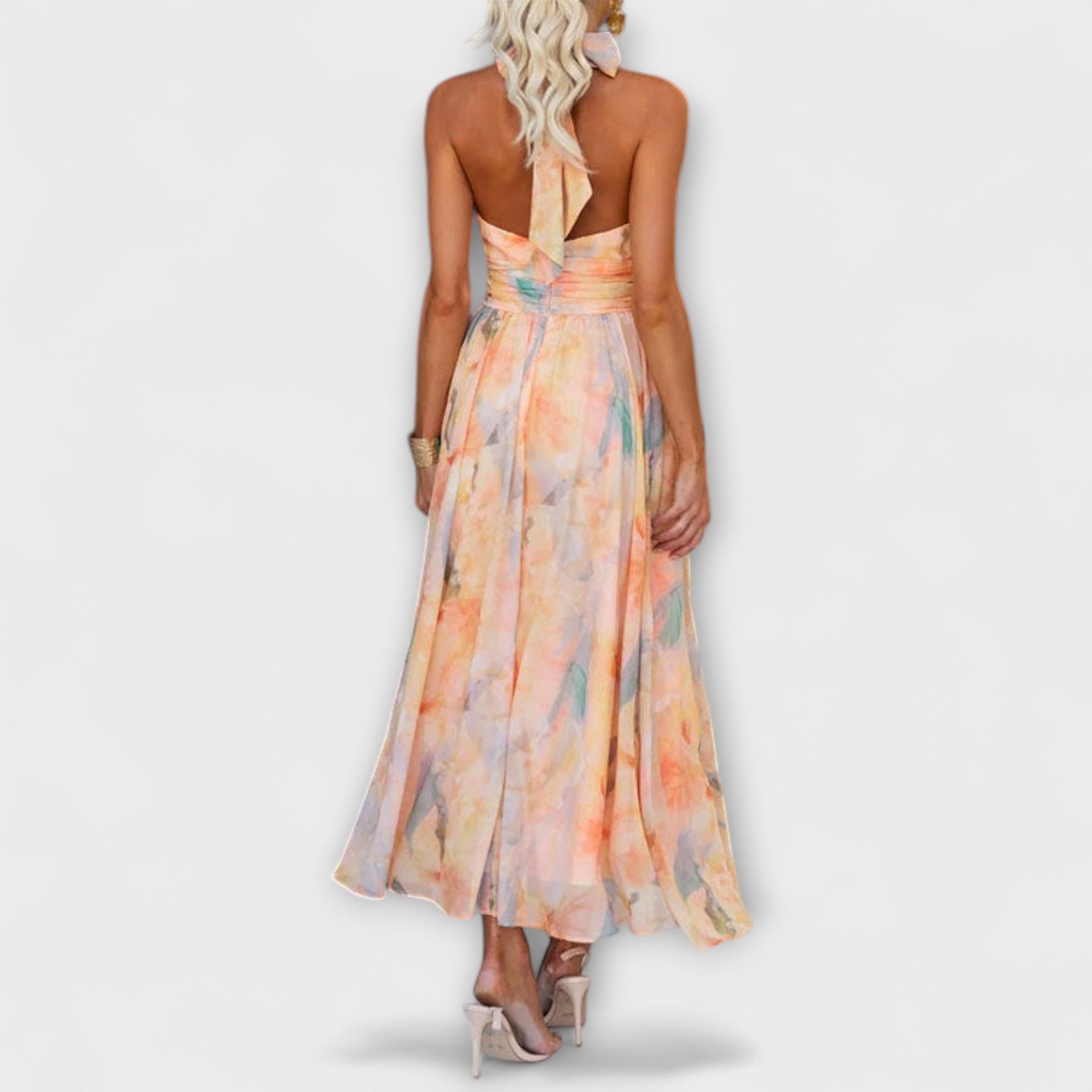 Portman™ | Halter Neck Print Maxi Dress