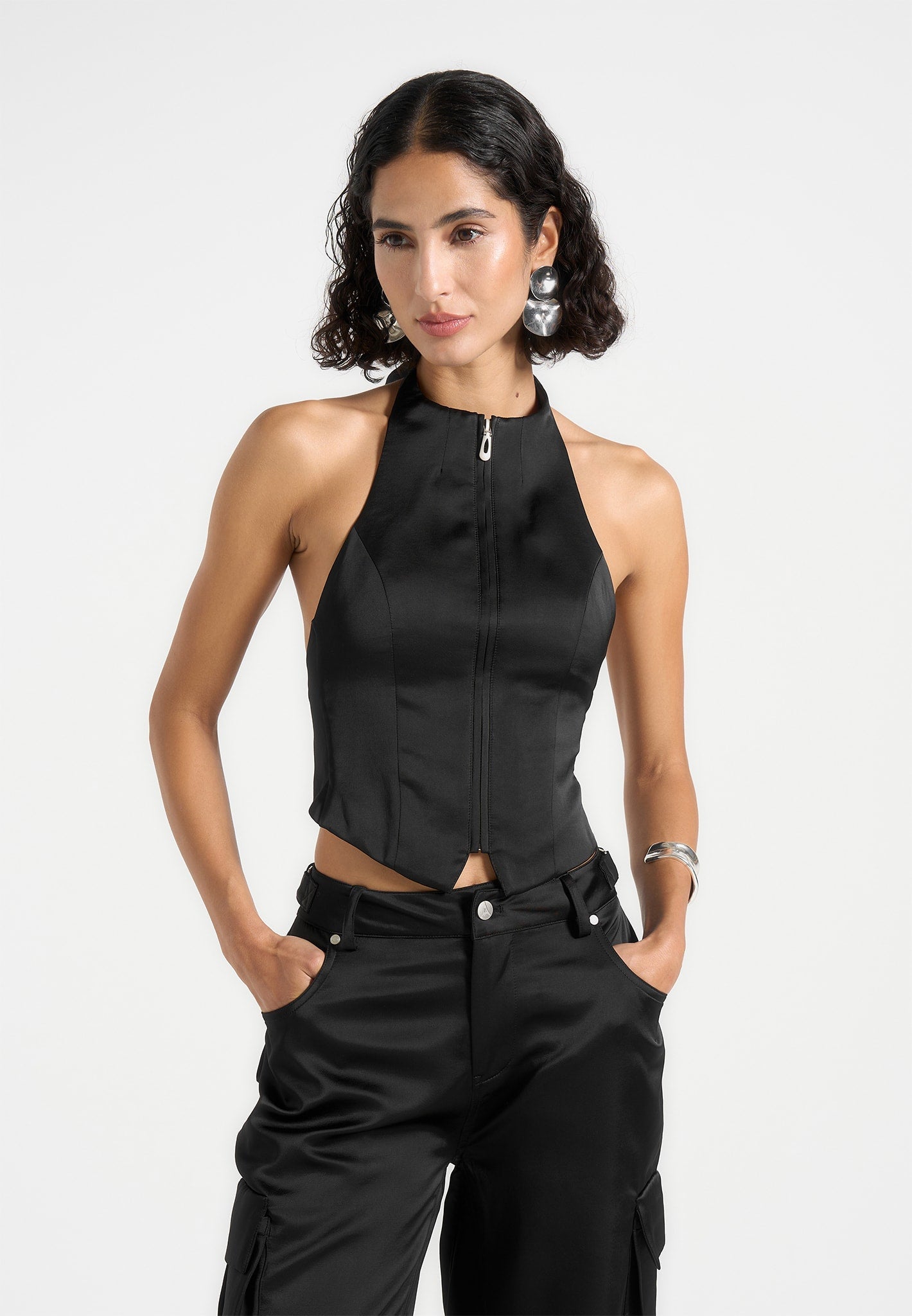 Portman™ | Satin Halterneck Top