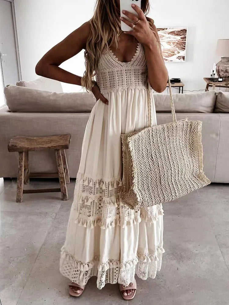 Portman™ | Casual Lace Sleeveless Maxi Dress